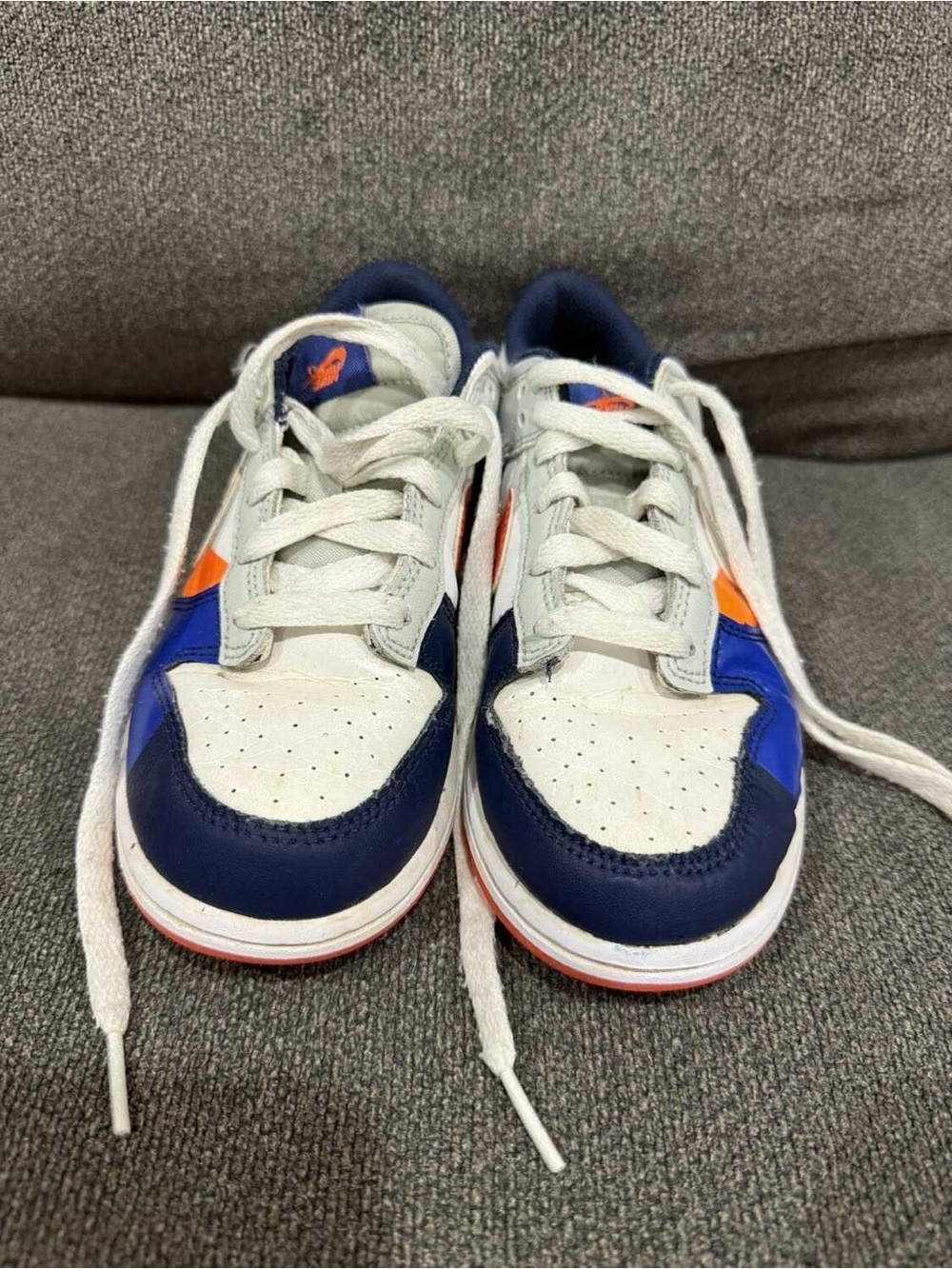 Nike Kids White, Navy & Orange Low-Top Sneakers